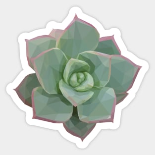 Low Poly Green and Pink Succulent Sticker